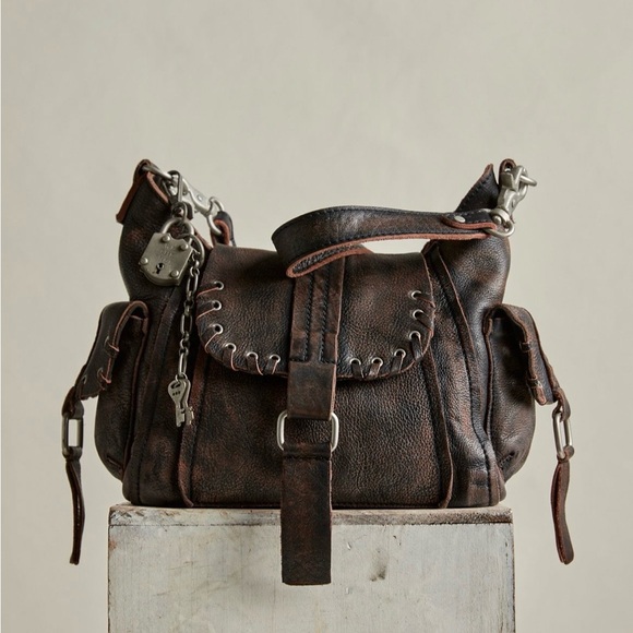 Free People Handbags - Free People Baby Leigh Shoulder Bag (Aged Graphite)